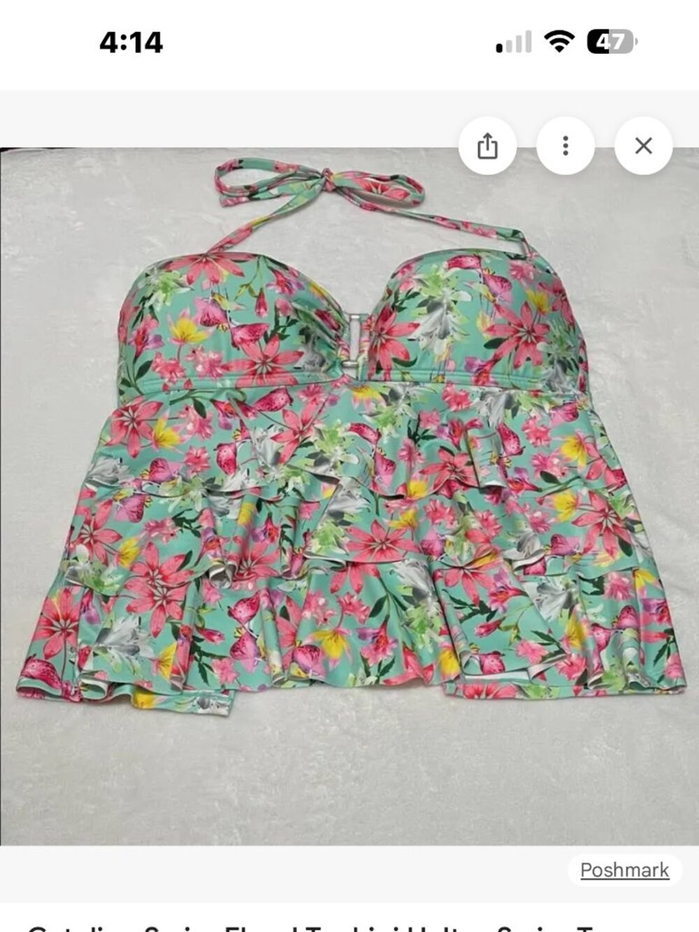 Collections By Catalina Women Tankini Floral Multi Padded Wireless SZ (M 8-10